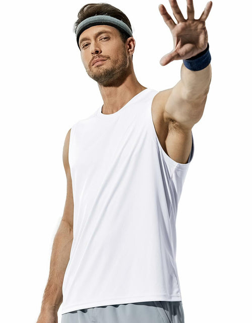 Load image into Gallery viewer, Haimont Men's Dry Fit UPF 50 Sleeveless Muscle Tank Top White Size XL
