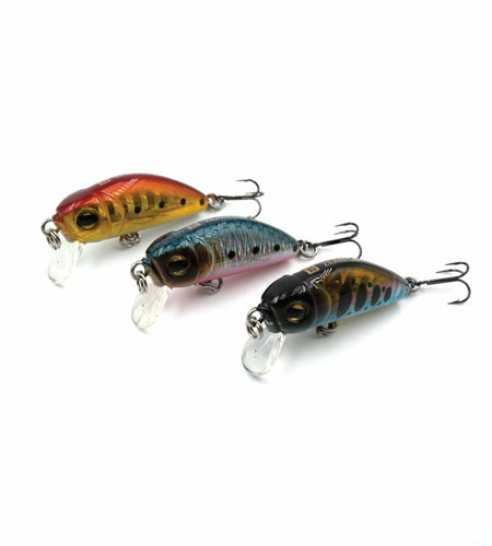 1ZU 3-Pack Fishing Lures with VMC Hooks Crankbait Bass Perch Walleye Trout Pike