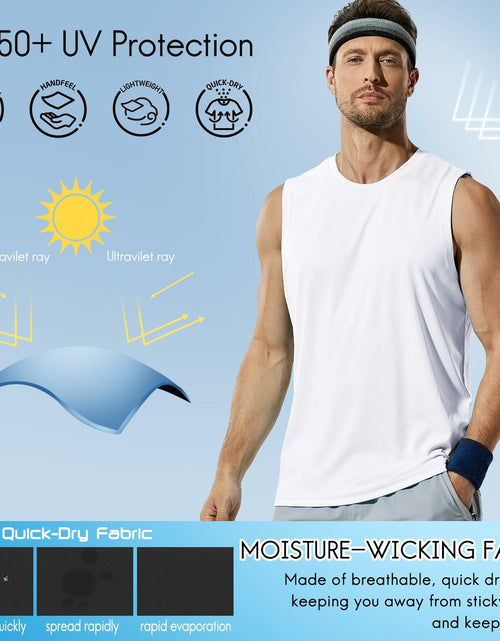 Load image into Gallery viewer, Haimont Men's Dry Fit UPF 50 Sleeveless Muscle Tank Top White Size XL
