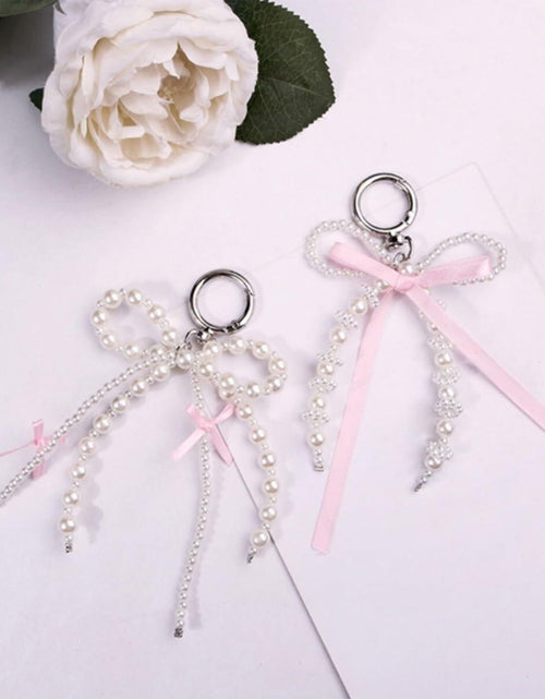 Load image into Gallery viewer, ICFIRSION Pearl Bow Keychain for Women Coquette Purse Bag Charm Style1
