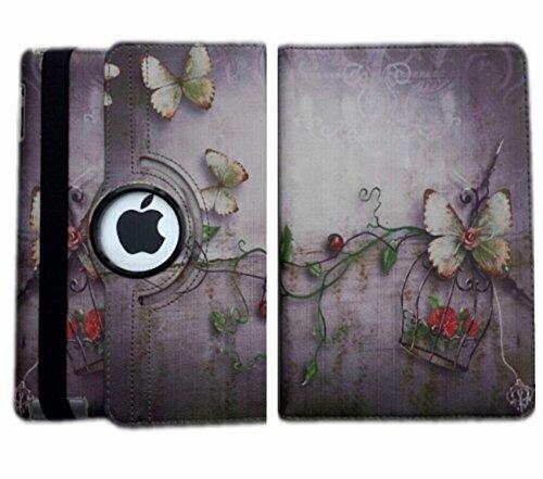 Load image into Gallery viewer, iPad Air 1st/2nd &amp; iPad 5th/6th Gen 9.7 Case 360 Rotating Red Butterfly
