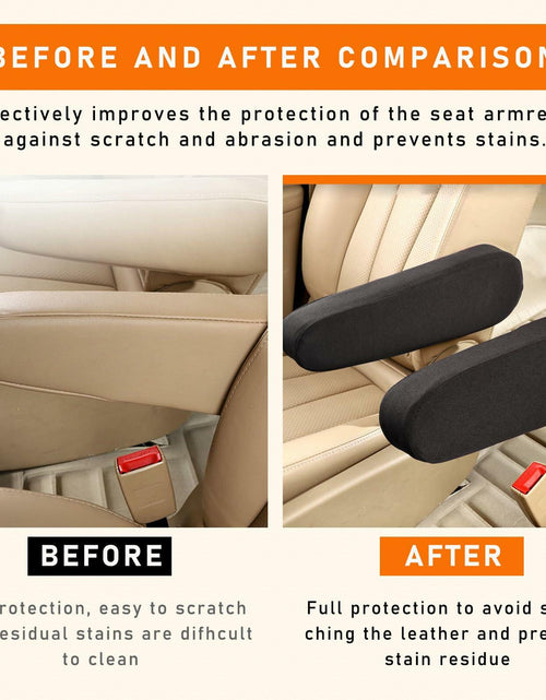 Load image into Gallery viewer, Kewucn 2PCS Car Front Seat Armrest Covers Elastic Fabric Universal Black

