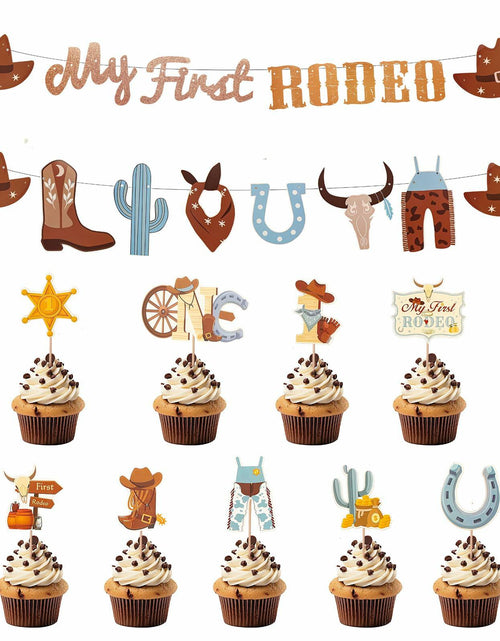 Load image into Gallery viewer, 36PCS My First Rodeo Boy Birthday Decorations Baby Shower Party Supplies
