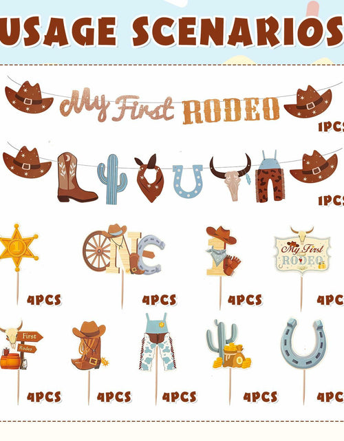 Load image into Gallery viewer, 36PCS My First Rodeo Boy Birthday Decorations Baby Shower Party Supplies
