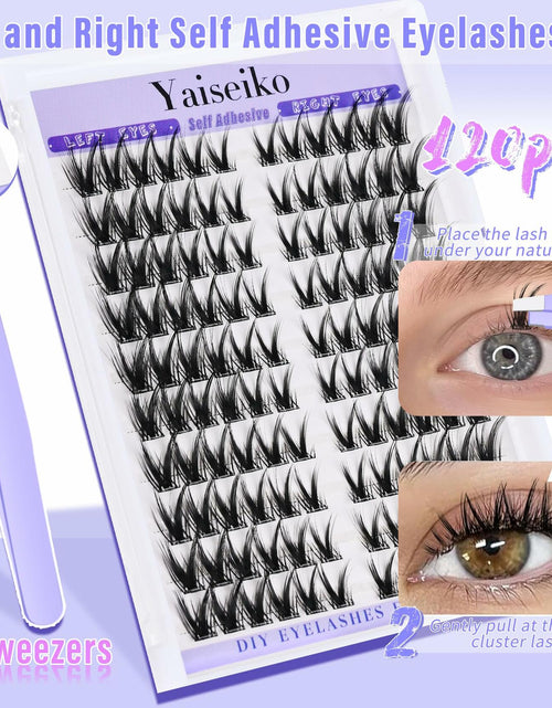 Load image into Gallery viewer, Yaiseiko Self-Adhesive Manga Lash Clusters 120pcs 8-16mm No Glue Kit
