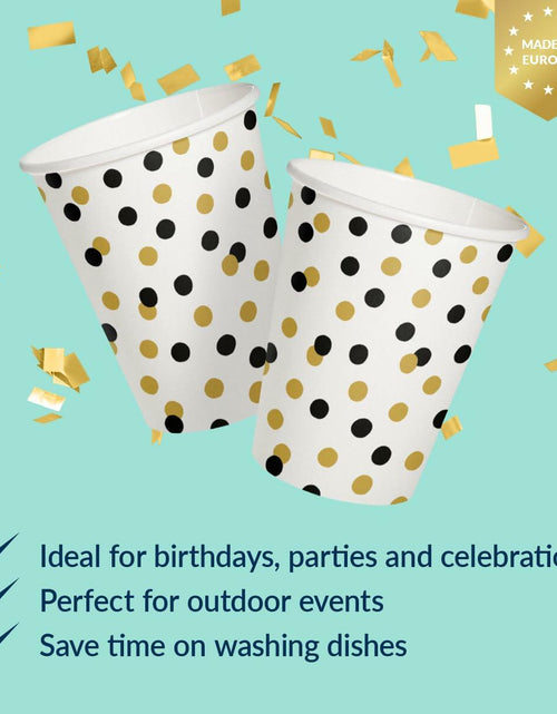 Load image into Gallery viewer, PAW 50-Pack 8.5oz Disposable Paper Cups Gold Confetti Hot &amp; Cold Party Cups
