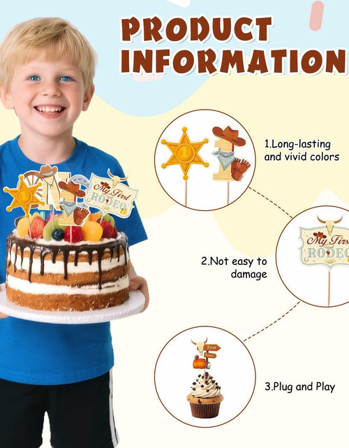 Load image into Gallery viewer, 36PCS My First Rodeo Boy Birthday Decorations Baby Shower Party Supplies
