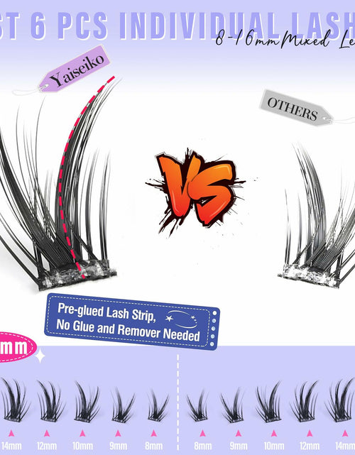 Load image into Gallery viewer, Yaiseiko Self-Adhesive Manga Lash Clusters 120pcs 8-16mm No Glue Kit
