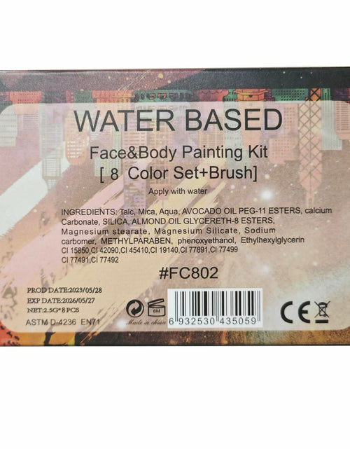 Load image into Gallery viewer, 8 Neon UV Face &amp; Body Paint Kit – Water-Based, Glow, Washable, Halloween
