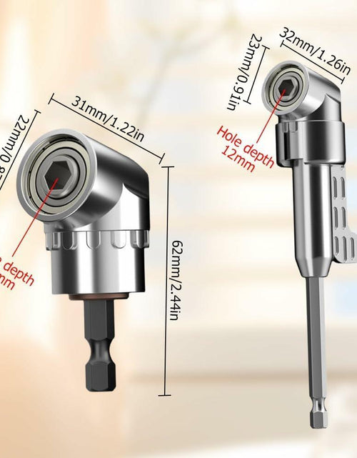 Load image into Gallery viewer, 105° Right Angle Drill Adapter 1/4" Hex Shank Drill Attachment
