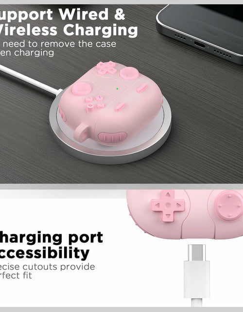 Load image into Gallery viewer, AirPods 4th Gen Case Shockproof Silicone with Cleaner Kit &amp; Keychain Pink
