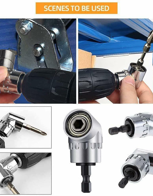 Load image into Gallery viewer, 105° Right Angle Drill Adapter 1/4" Hex Shank Drill Attachment
