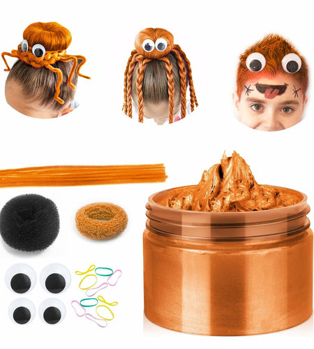 Orange Spider & Octopus Temporary Hair Wax Kit Washable Fun Hair Color for Teens