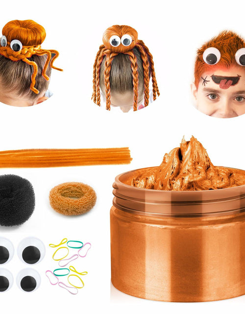 Load image into Gallery viewer, Orange Spider &amp; Octopus Temporary Hair Wax Kit Washable Fun Hair Color for Teens
