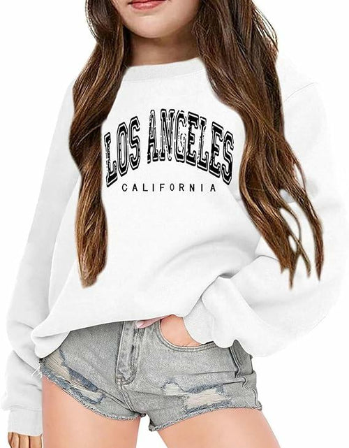 Load image into Gallery viewer, EXARUS Girls Oversized Los Angeles Hoodie – White, 8Y

