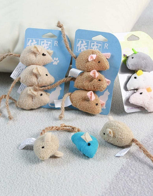 Load image into Gallery viewer, Calsgkspray 3Pcs Plush Cat Toys – Interactive Chew &amp; Scratch Mice for Pets
