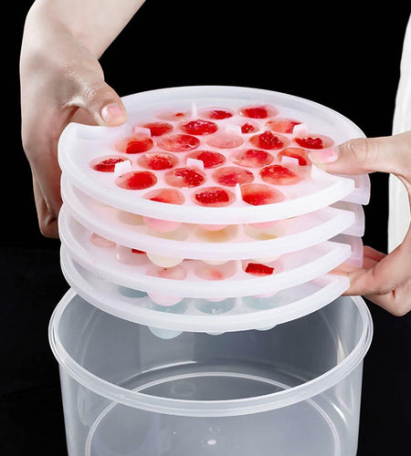 MOUMOUTEN Ice Ball Maker Silicone Sphere Tray w Lid Funnel for Whiskey