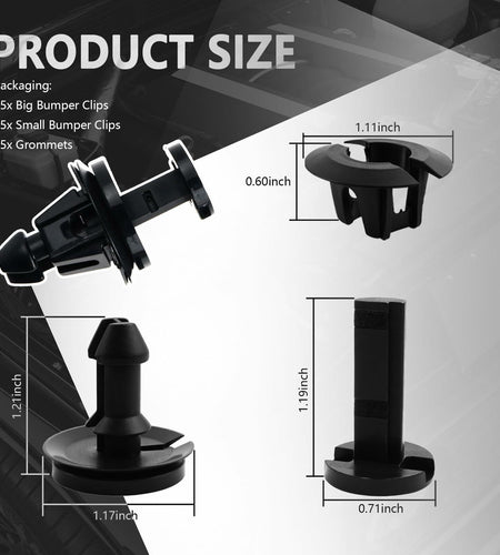15-Pc Front Bumper & Splash Shield Retainer Clips Set – OEM 15733971/15733970
