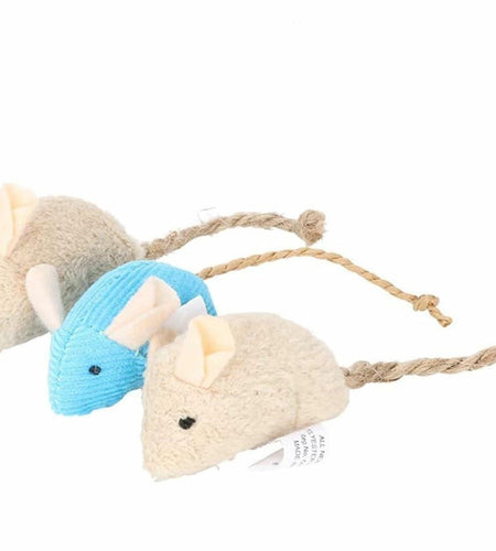 Calsgkspray 3Pcs Plush Cat Toys – Interactive Chew & Scratch Mice for Pets