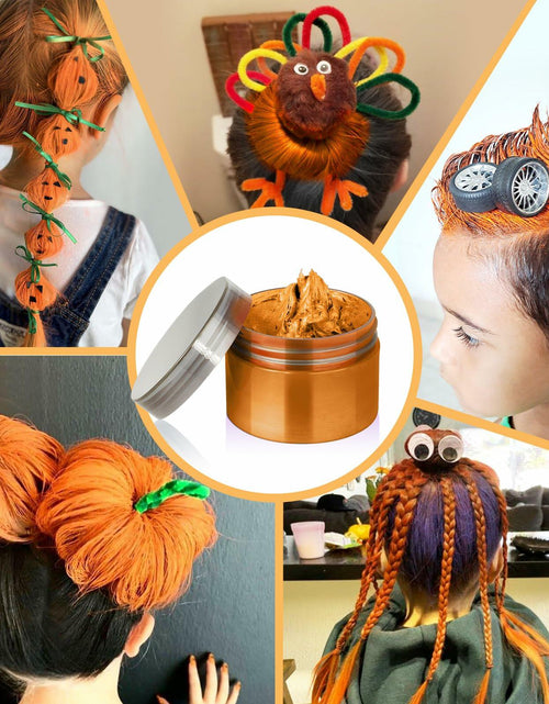 Load image into Gallery viewer, Orange Spider &amp; Octopus Temporary Hair Wax Kit Washable Fun Hair Color for Teens

