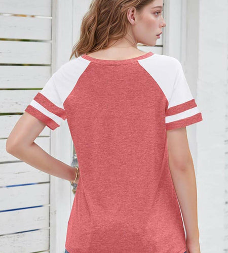 Wielsscca Women’s Summer Casual Tee – Pink, Small, Short Sleeve Loose Fit