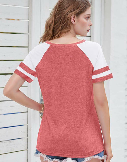 Load image into Gallery viewer, Wielsscca Women’s Summer Casual Tee – Pink, Small, Short Sleeve Loose Fit
