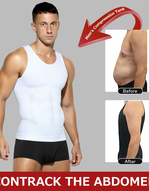 Load image into Gallery viewer, Casey Kevin Men’s Sleeveless Compression Shirt – White XL Body Shaper
