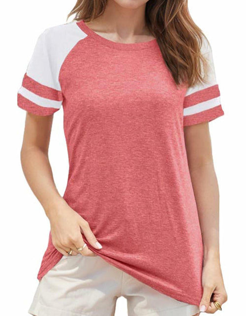Load image into Gallery viewer, Wielsscca Women’s Summer Casual Tee – Pink, Small, Short Sleeve Loose Fit

