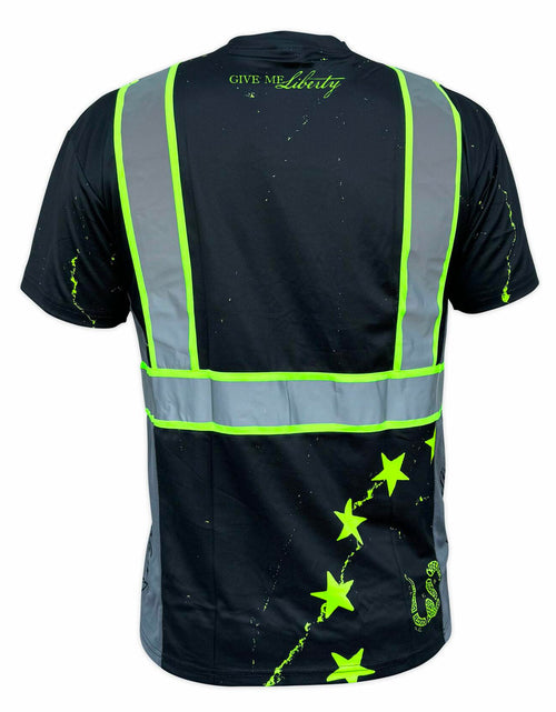 Load image into Gallery viewer, SafetyShirtz Men’s SS360 Stealth 1776 Betsy Ross Reflective UPF 40 Shirt M
