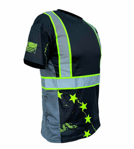 SafetyShirtz Men’s SS360 Stealth 1776 Betsy Ross Reflective UPF 40 Shirt M