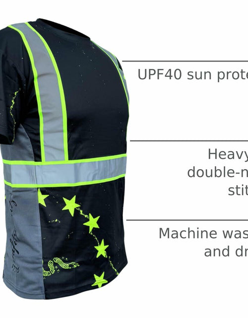 Load image into Gallery viewer, SafetyShirtz Men’s SS360 Stealth 1776 Betsy Ross Reflective UPF 40 Shirt M
