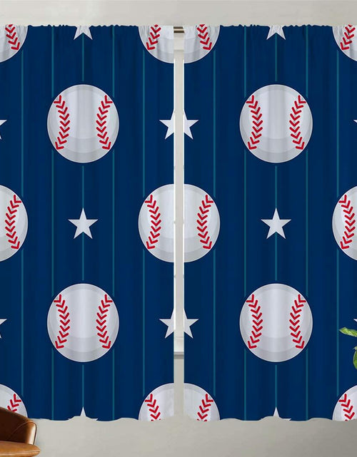 Load image into Gallery viewer, Baseball Blackout Curtains American Flag Thermal Rod Pocket 63x63in ✅
