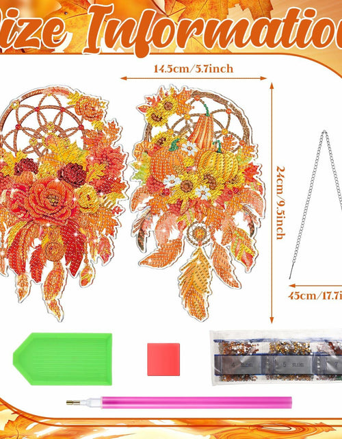 Load image into Gallery viewer, Saillong Fall Thanksgiving Diamond Art Suncatcher Pumpkin Hanging Decor 2PCS
