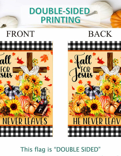 Load image into Gallery viewer, 4SEASONS POD “Fall For Jesus” Autumn Pumpkin Christian Garden Flag 12x18
