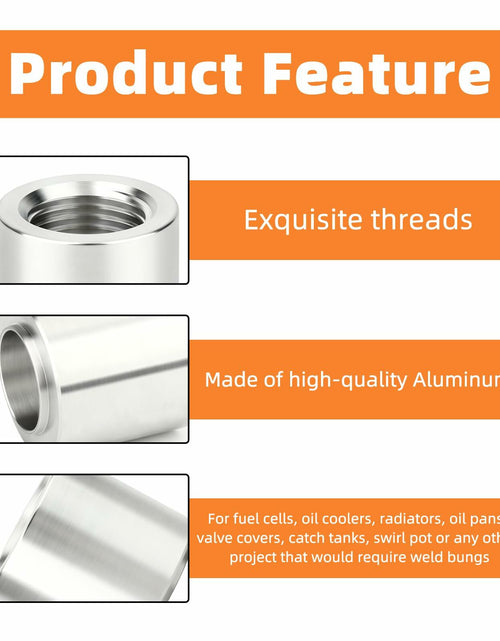 Load image into Gallery viewer, GASHER 4PCS Aluminum 1/4" NPT Weld-On Bung Female Pipe Thread Fuel Fittings
