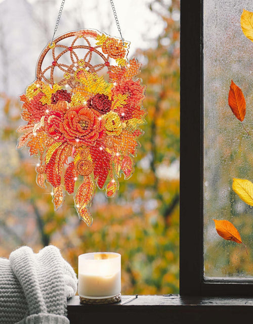 Load image into Gallery viewer, Saillong Fall Thanksgiving Diamond Art Suncatcher Pumpkin Hanging Decor 2PCS
