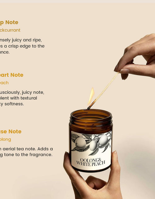 Load image into Gallery viewer, Oolong &amp; White Peach Scented Soy Candle Aromatherapy Black Jar Gift

