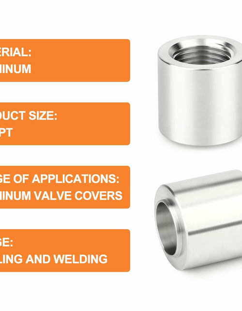 Load image into Gallery viewer, GASHER 4PCS Aluminum 1/4" NPT Weld-On Bung Female Pipe Thread Fuel Fittings
