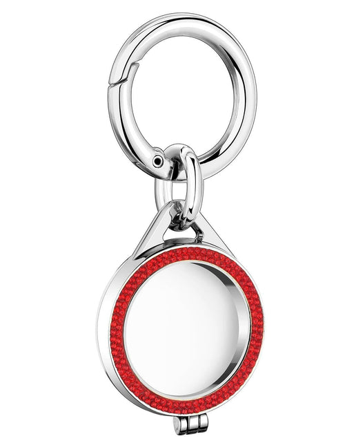 Load image into Gallery viewer, AirTag Case with Keychain Sparkly Diamond Bling Shockproof Cover Red-Steel

