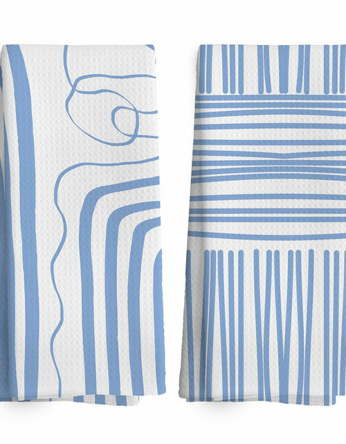 Load image into Gallery viewer, TAEDIN 2PCS Blue Abstract Art Kitchen Towels 16x24in Dish Tea Towels
