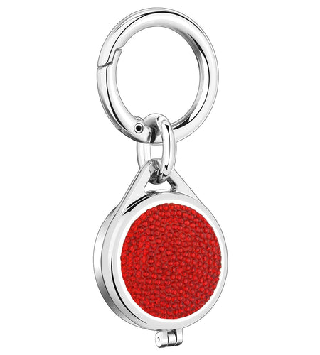 AirTag Case with Keychain Sparkly Diamond Bling Shockproof Cover Red-Steel