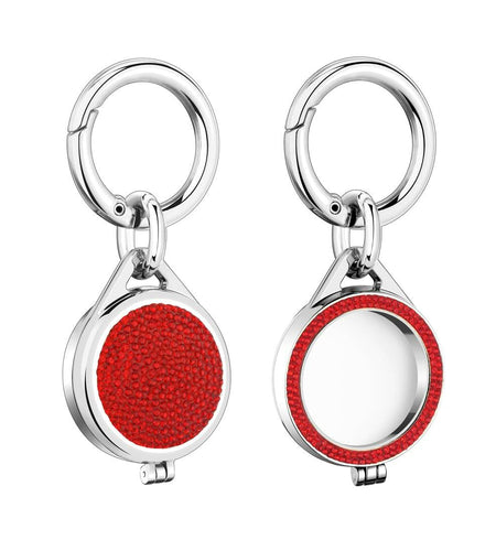 AirTag Case with Keychain Sparkly Diamond Bling Shockproof Cover Red-Steel