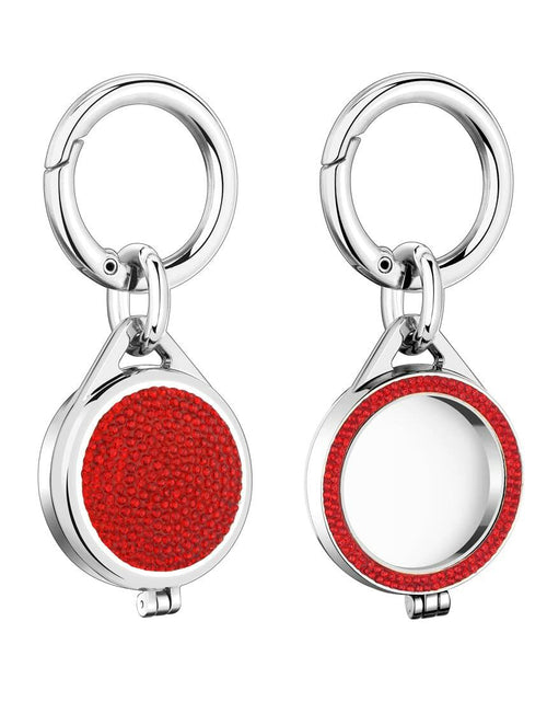 Load image into Gallery viewer, AirTag Case with Keychain Sparkly Diamond Bling Shockproof Cover Red-Steel

