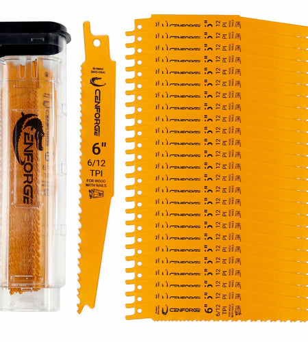 Cenforge 25PC Reciprocating Saw Blades 6" Bi-Metal Wood With Nails M42+D6A