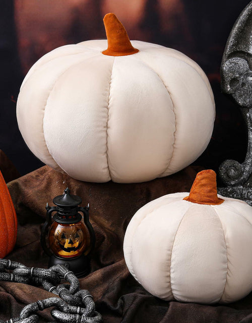 Load image into Gallery viewer, Yookeer 2PCS Halloween Pumpkin Throw Pillows Velvet 3D Soft Decorative Cushion
