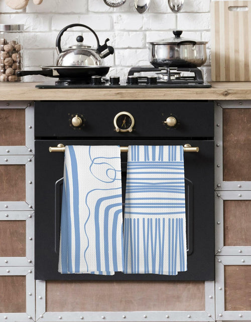 Load image into Gallery viewer, TAEDIN 2PCS Blue Abstract Art Kitchen Towels 16x24in Dish Tea Towels
