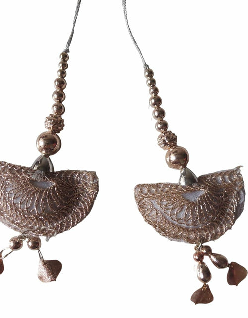 Load image into Gallery viewer, Handmade Ethnic Latkan Tassels for Saree &amp; Blouse 1 Pair Light Coffee
