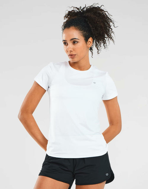 Load image into Gallery viewer, ALLZERO Feel Fit™ Women’s Workout Top Short Sleeve Athletic T-Shirt White 2XL
