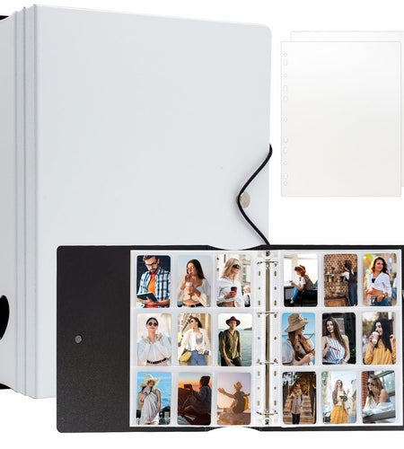 A4 Kpop Photocard Binder 25 Pages 9-Pocket White Album for Instax Mini Photos