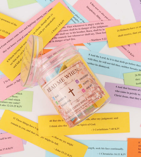 Handmade Bible Verse Jar Hope Prayer Scripture Christian Gift 96 KJV Verses